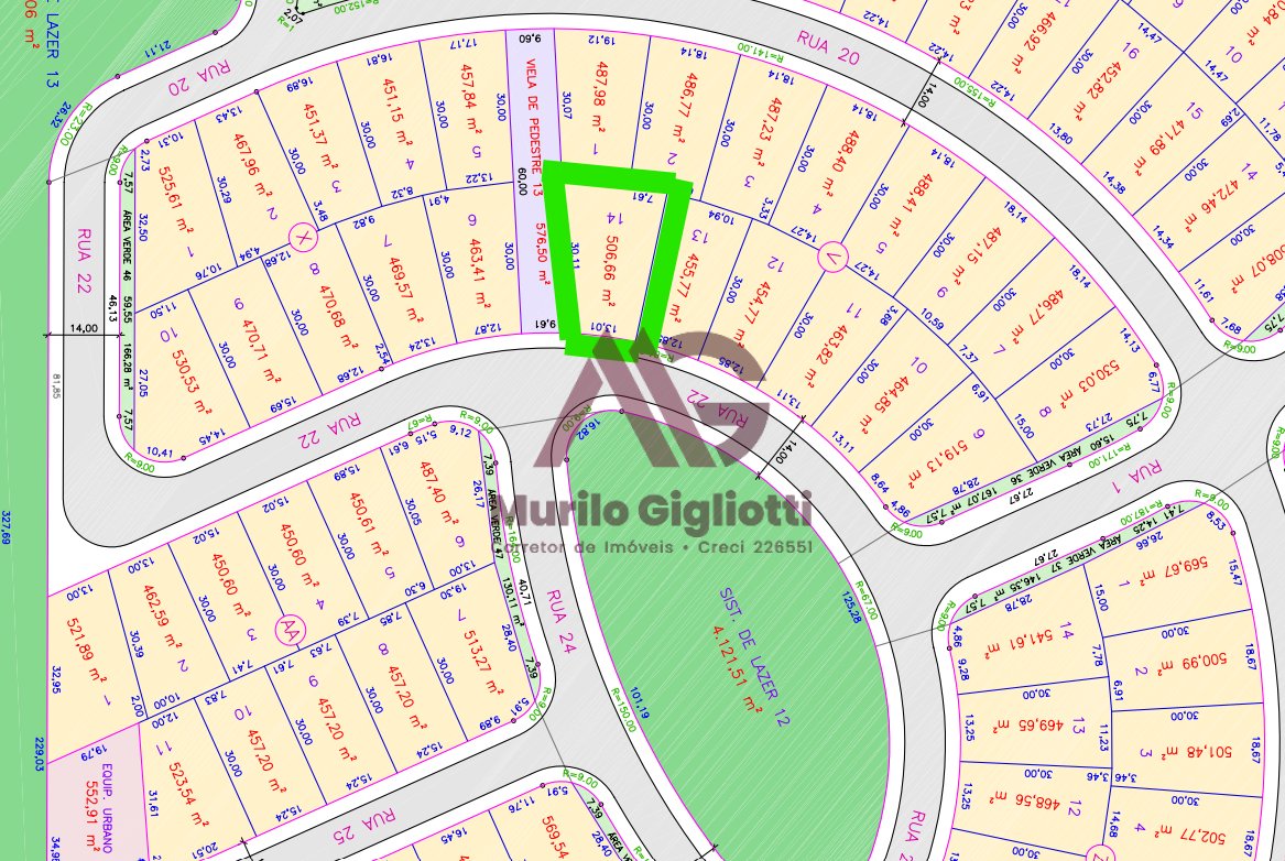 Terreno para venda com 506 m² em Alphaville, Bauru - SP — foto 1